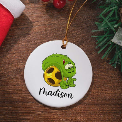 Personalized Funny Cartoon Pickleball Christmas Ornament