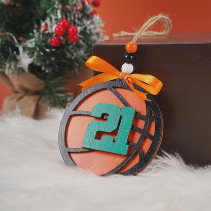 Custom Sports Christmas Ornament with Name & Number