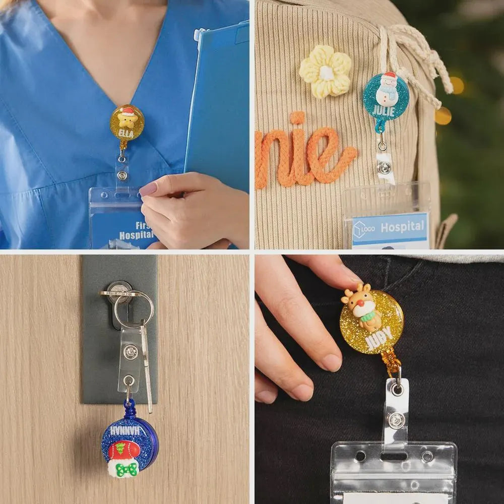 Custom Name Christmas Glitter Badge Reel