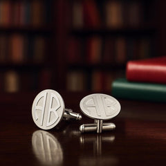 Boutons de manchette personnalisés pour hommes avec initiale sur disque bloc