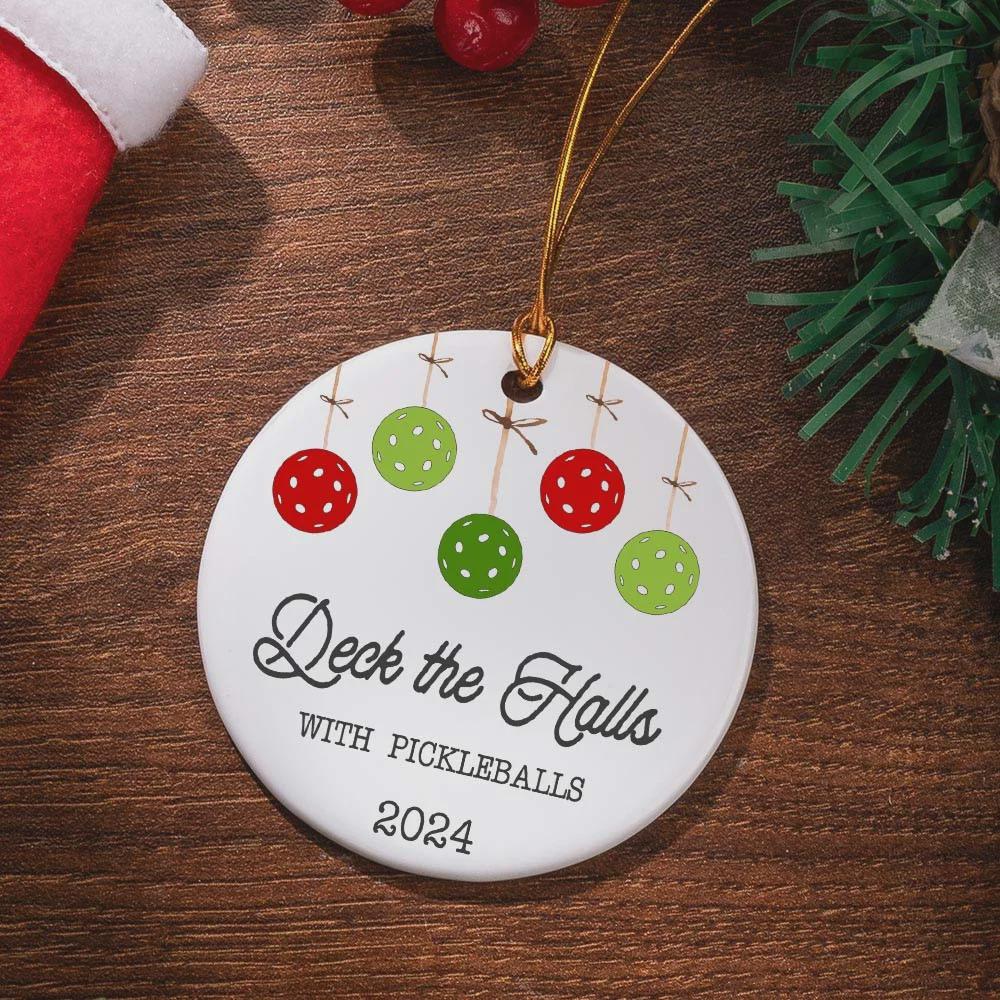 Custom Names Pickleball Christmas Tree Ornament