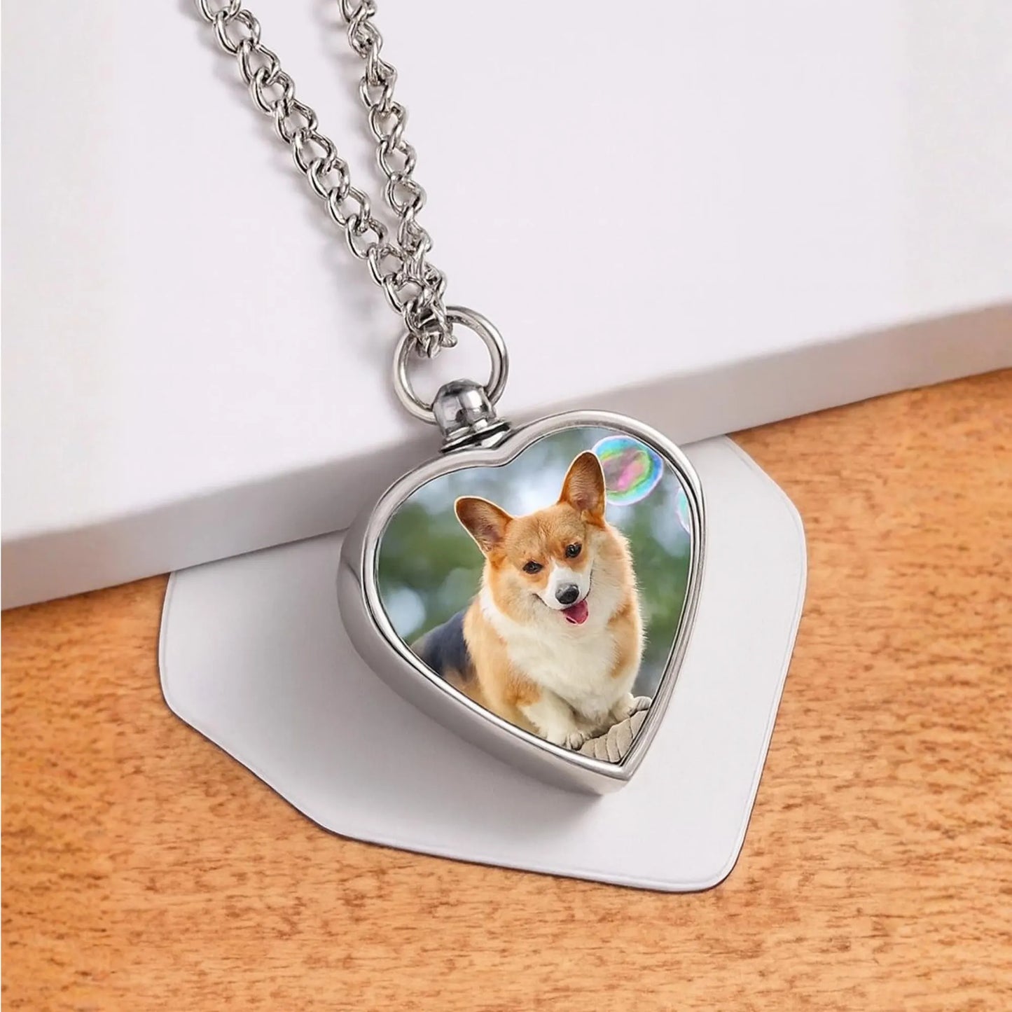 Custom Pet Photo Urn Heart Necklace