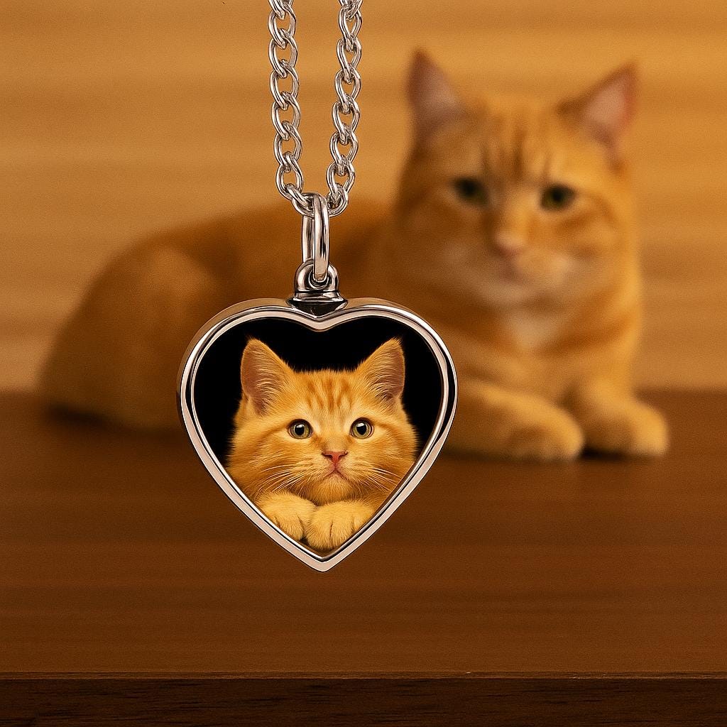 Custom Pet Photo Urn Heart Necklace