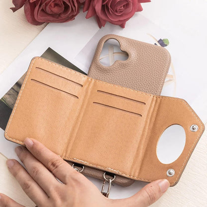 Birthflower Crossbody Leather Phone Case with Card Holder