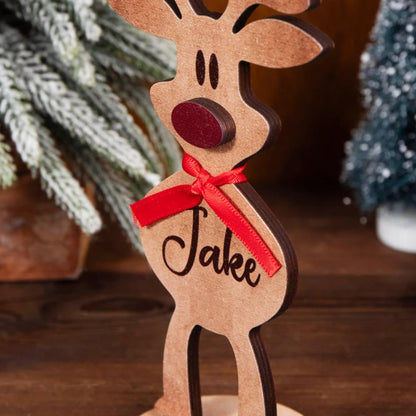 Personalized Freestanding Reindeer Family Christmas Decoration