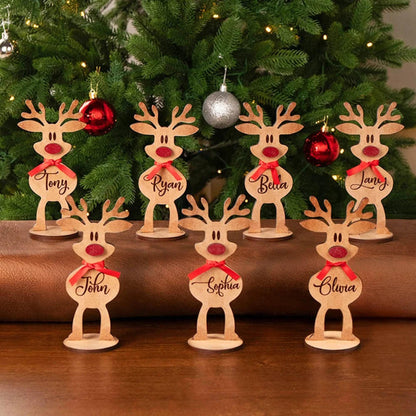 Personalized Freestanding Reindeer Family Christmas Decoration