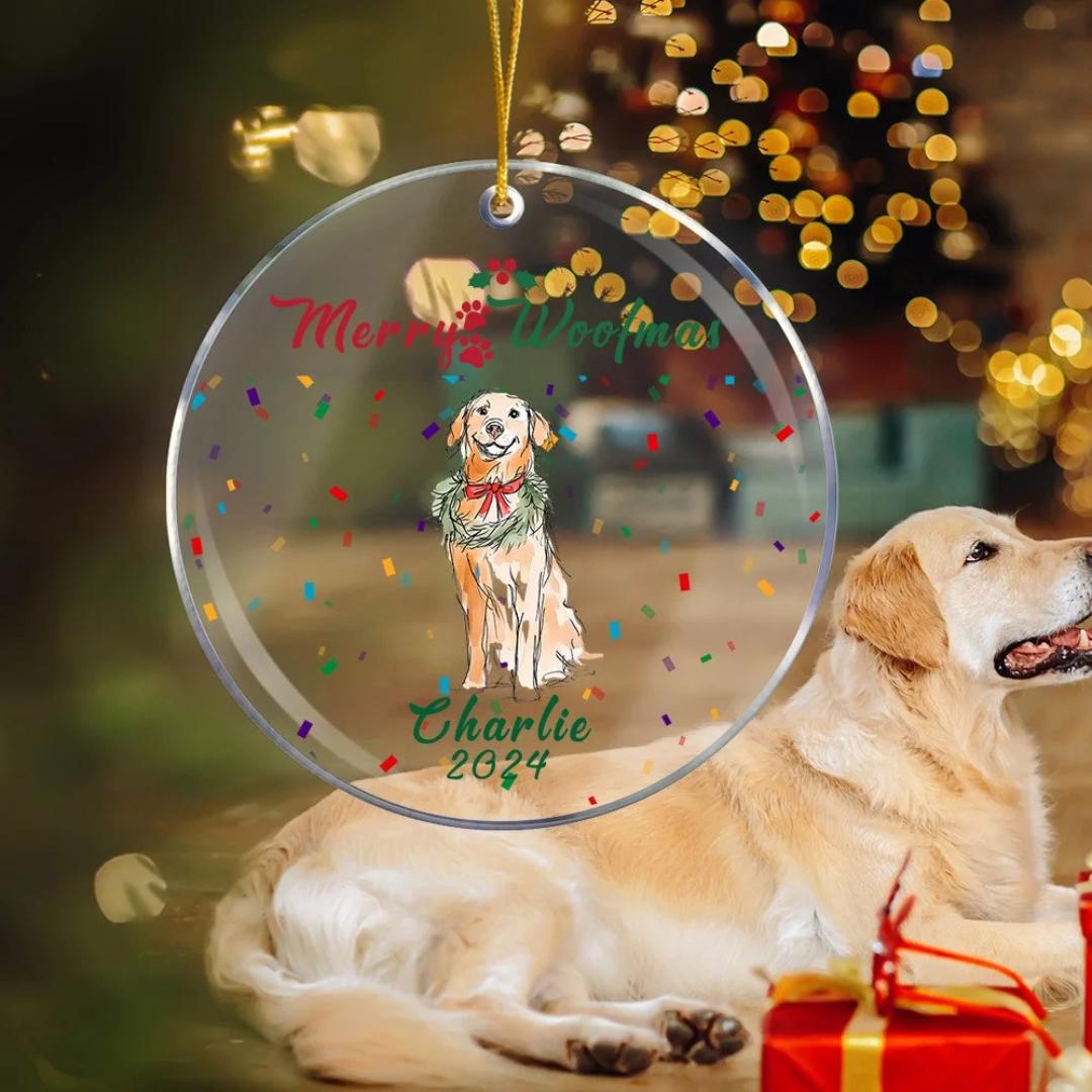 Custom Ornament with  Photo Merry Dogmas Tree Hanging
