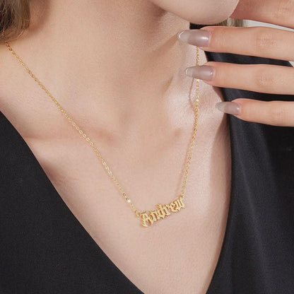 Personalized Gothic Name Necklace