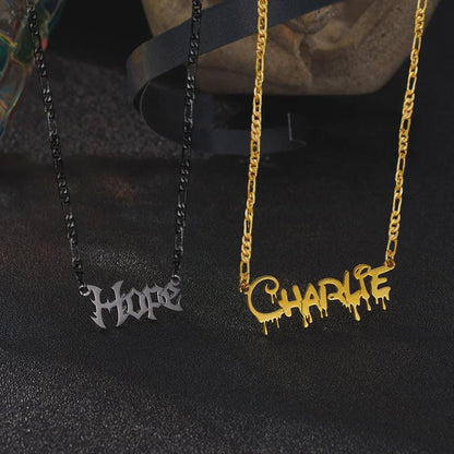 Personalized Gothic Name Necklace