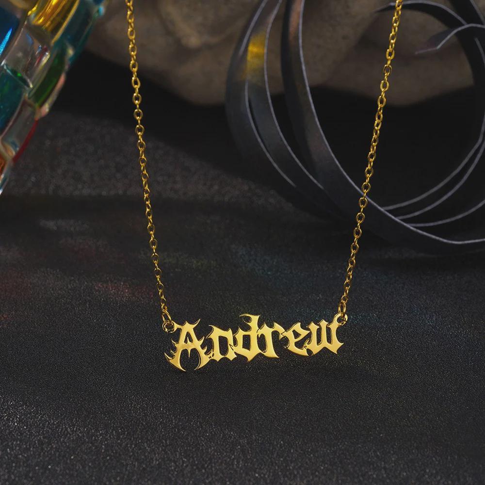 Personalized Gothic Name Necklace