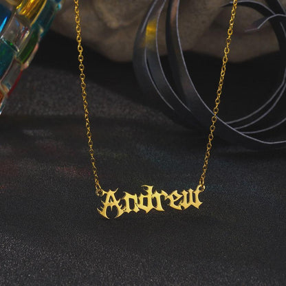 Personalized Gothic Name Necklace