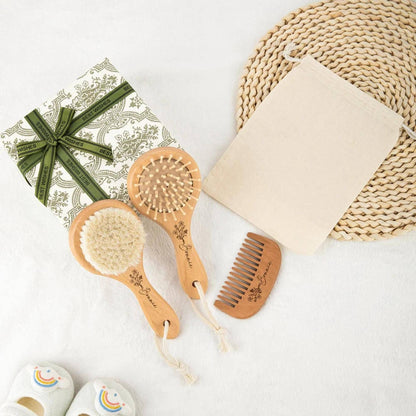 Personalized Birth Flower Baby Brush & Comb Set