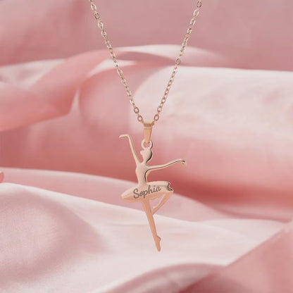 Custom Name Ballerina Silhouette Necklace