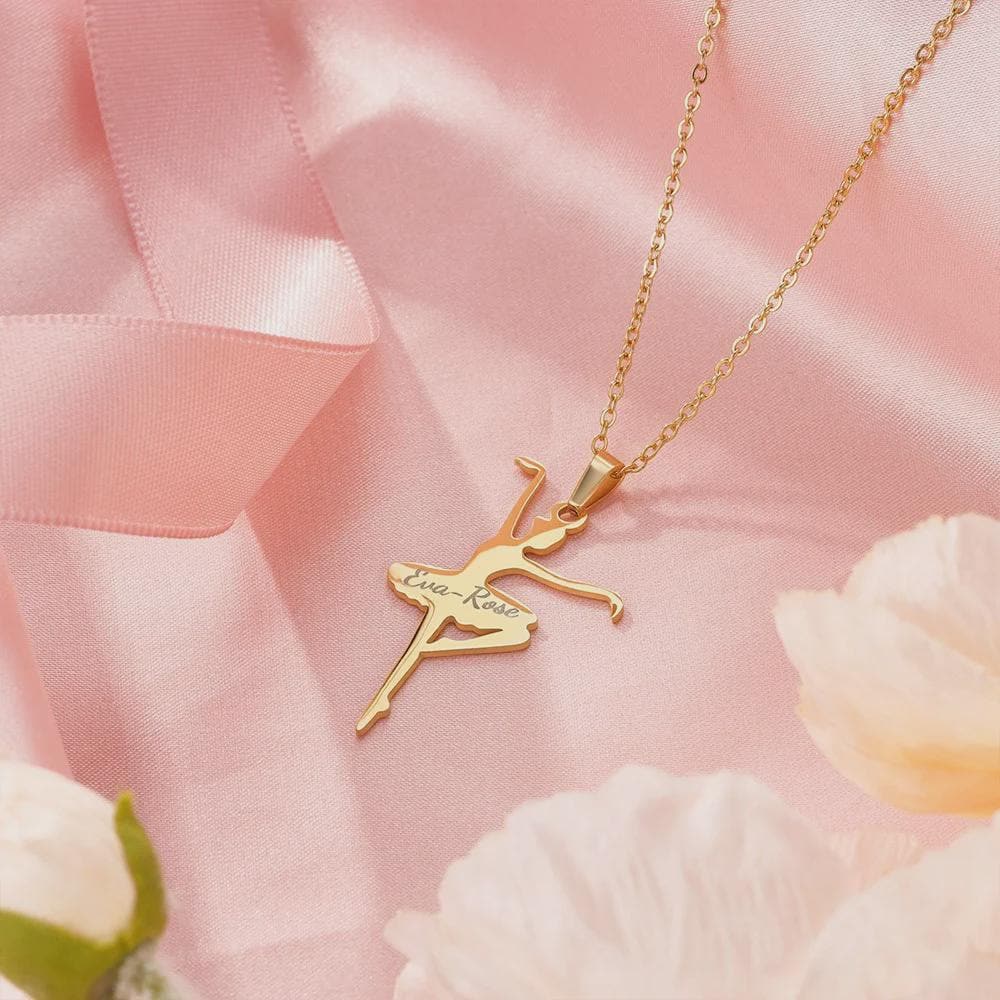 Custom Name Ballerina Silhouette Necklace