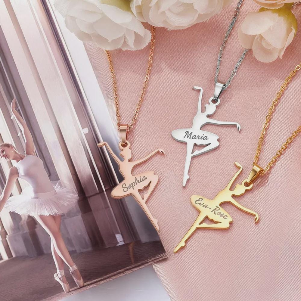 Custom Name Ballerina Silhouette Necklace