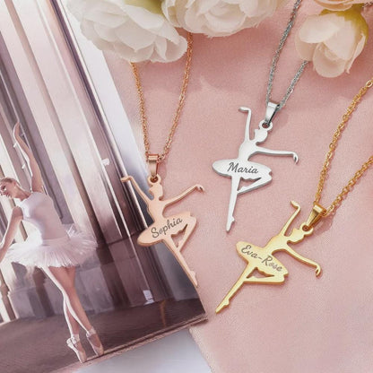 Custom Name Ballerina Silhouette Necklace