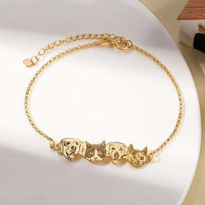 Pet Portrait Bracelet with Custom Names