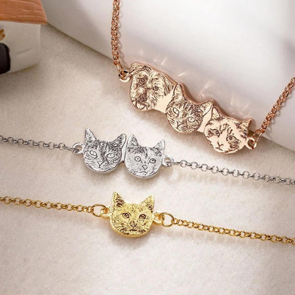 Pet Portrait Bracelet with Custom Names