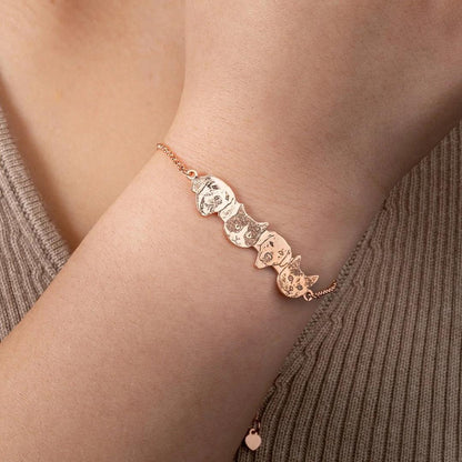 Pet Portrait Bracelet with Custom Names