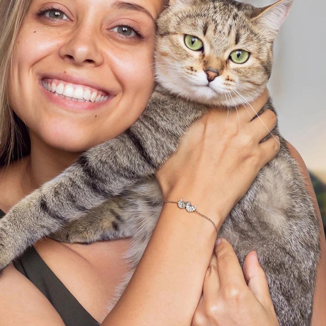 Pet Portrait Bracelet with Custom Names