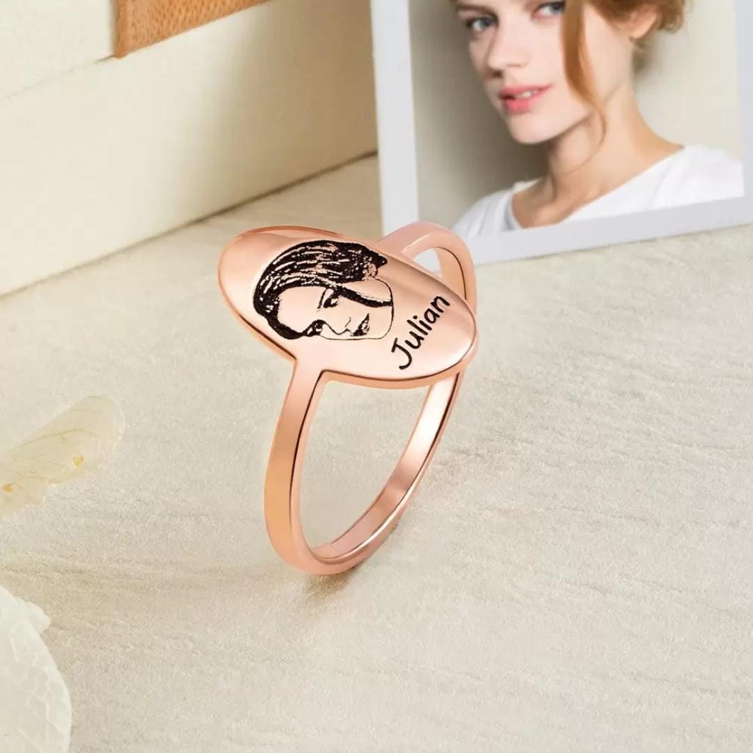 Custom Photo Portrait Signet Ring