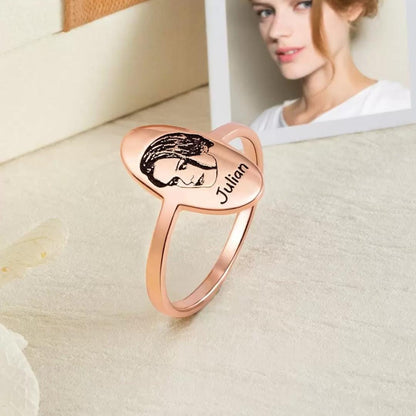 Custom Photo Portrait Signet Ring