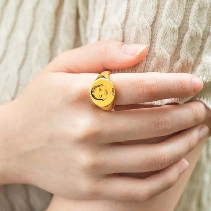 Custom Photo Portrait Signet Ring
