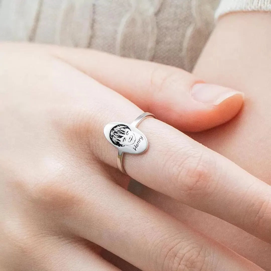 Custom Photo Portrait Signet Ring