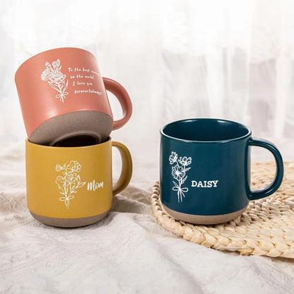Personalized Birth Flower Ceramic Mug