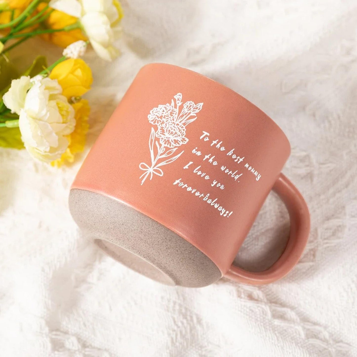Personalized Birth Flower Ceramic Mug