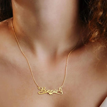 Whimsy Birth Butterfly Necklace with Name