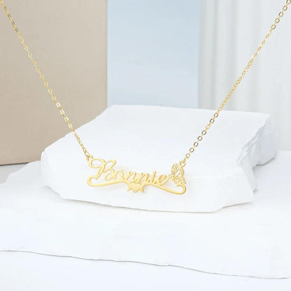 Whimsy Birth Butterfly Necklace with Name
