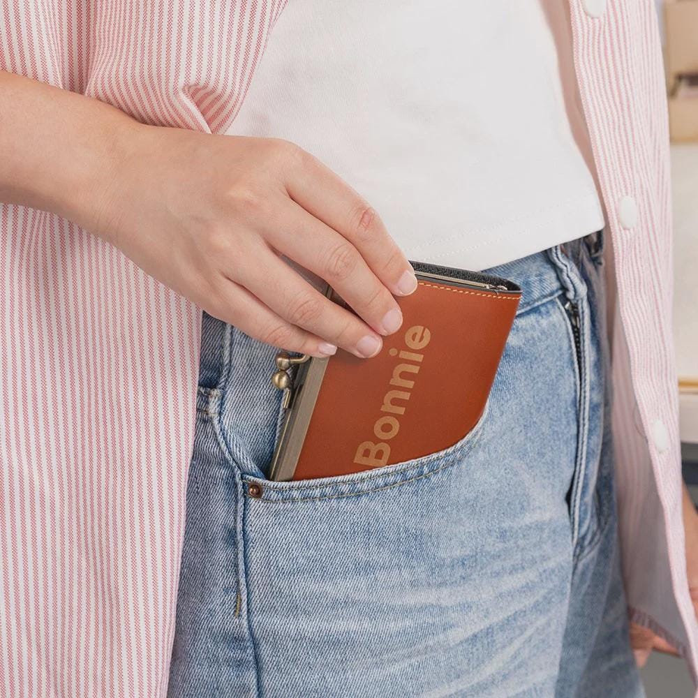 Custom Cowhide Leather Card Holder with Name