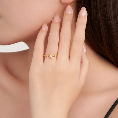 Custom Name Promise Ring with Heart Birthstone