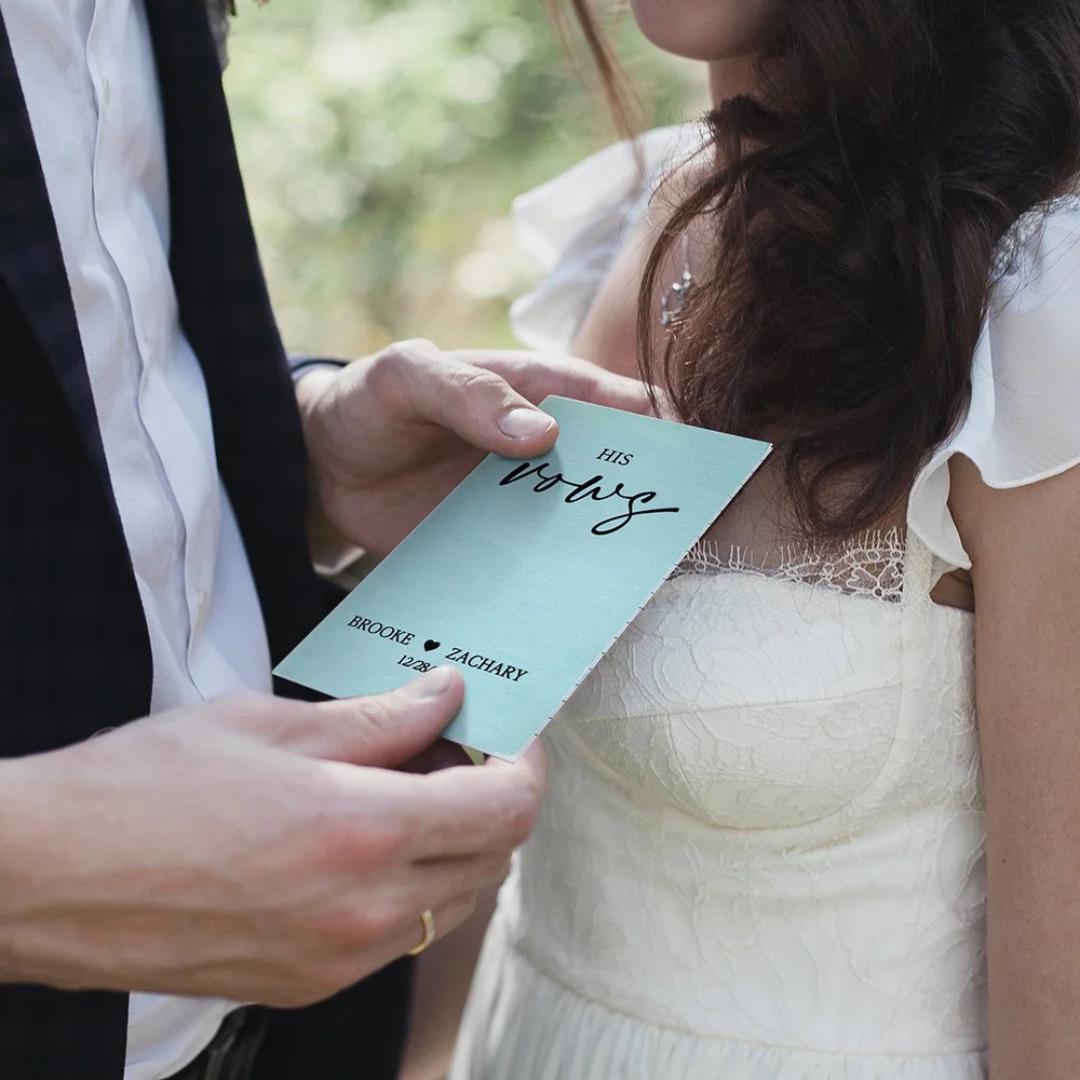 Custom Wedding Vow Books of Bride and Groom