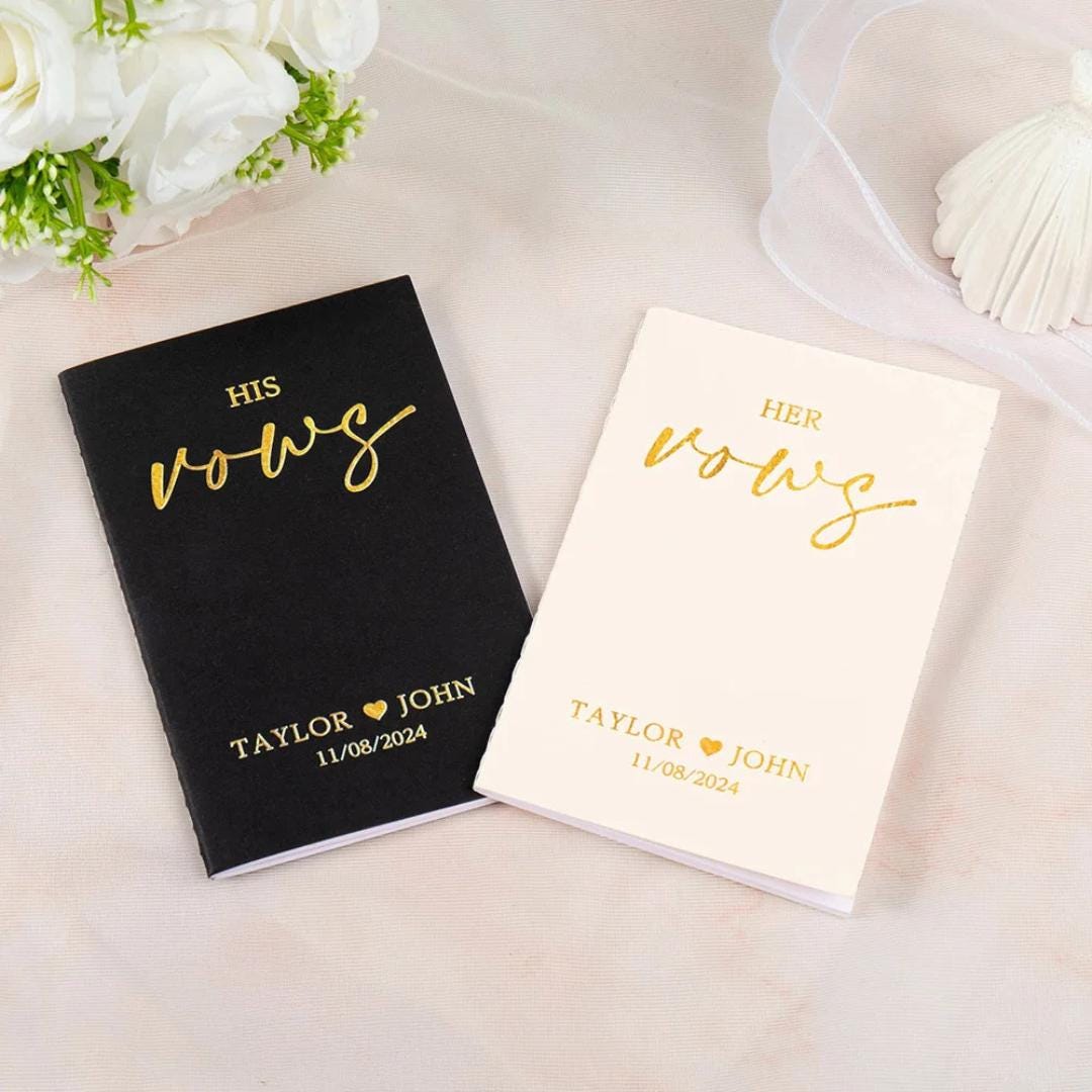 Custom Wedding Vow Books of Bride and Groom
