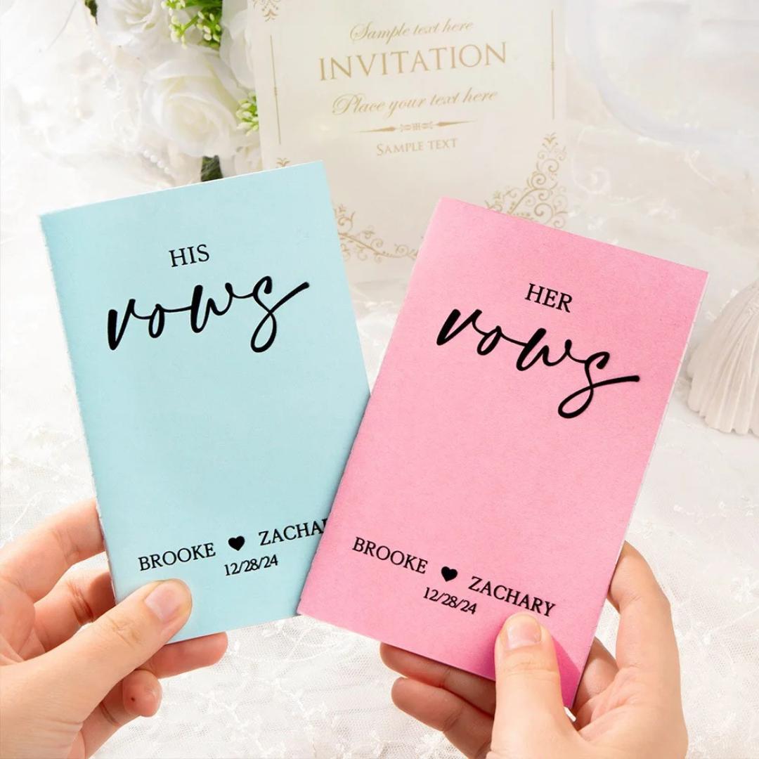Custom Wedding Vow Books of Bride and Groom