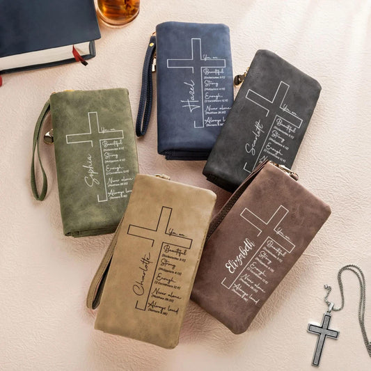 Custom Name Cross Tri-Fold Wallet