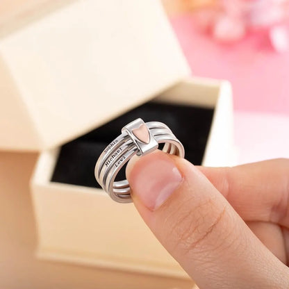 Custom Rustic Heart Stacking Rings