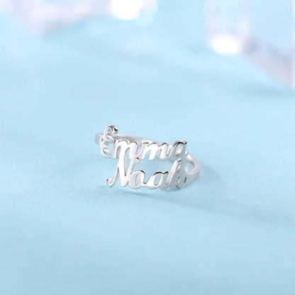 Personalized Double Name Ring