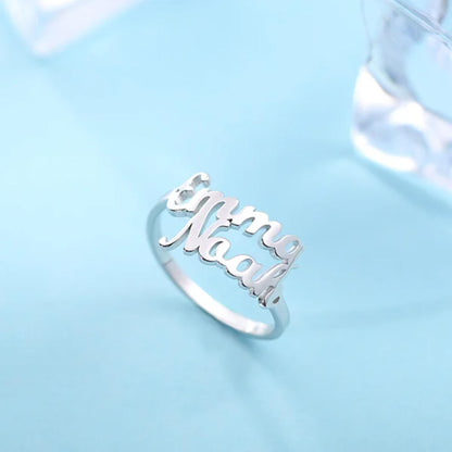 Personalized Double Name Ring