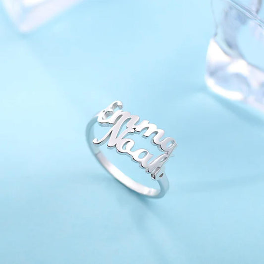 Personalized Double Name Ring