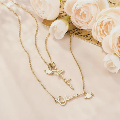 Dainty Graduation Cap Necklace with Name