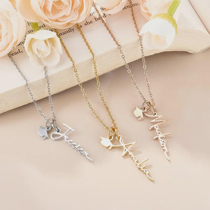 Dainty Graduation Cap Necklace with Name