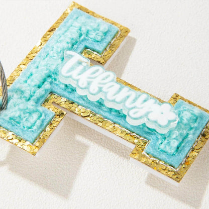 Custom Chenille with Initial and Wire Ring