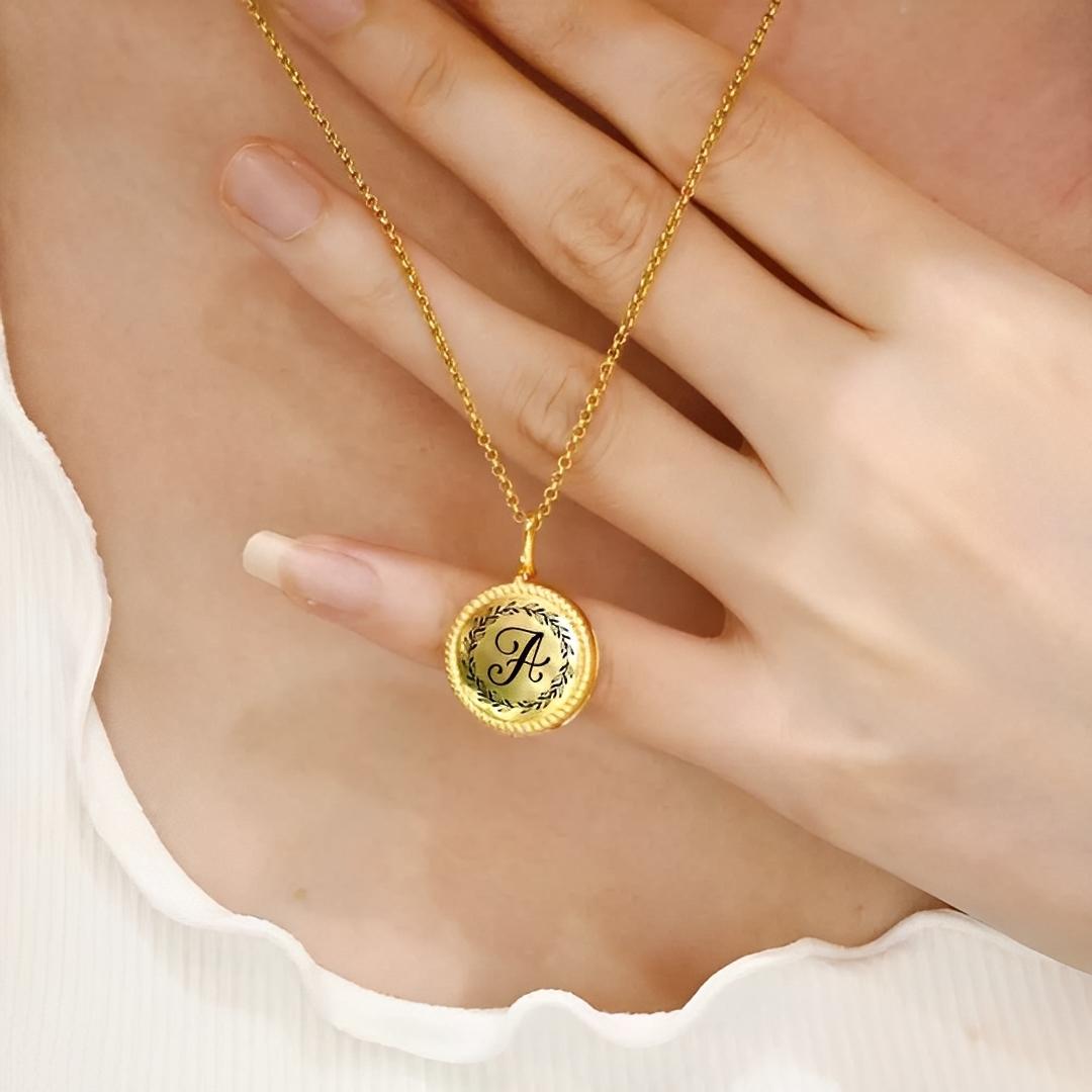 Custom Initial Four Photos Locket Necklace