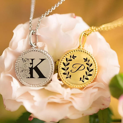Custom 4 Photos Locket Necklace with Initial