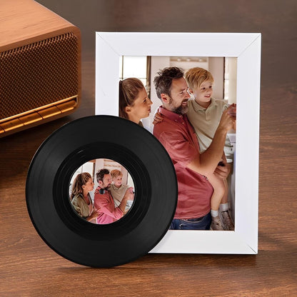 Custom Photo Mini Vinyl Record Coaster Set