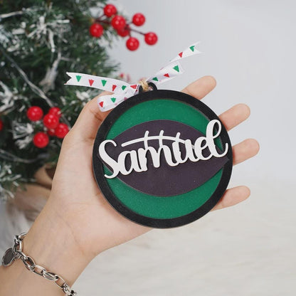 Custom Sports Christmas Ornament with Name & Number