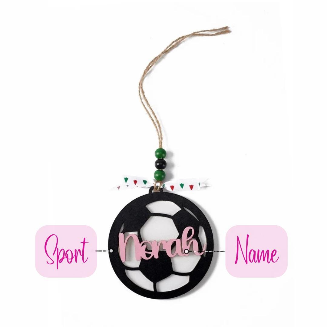 Custom Sports Christmas Ornament with Name & Number